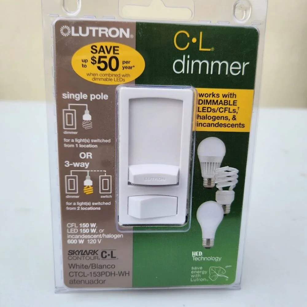 NEW Lutron Skylark Contour CL Light Bulb Dimmer CTCL-153PDH-LA 120V 60Hz 150W Li